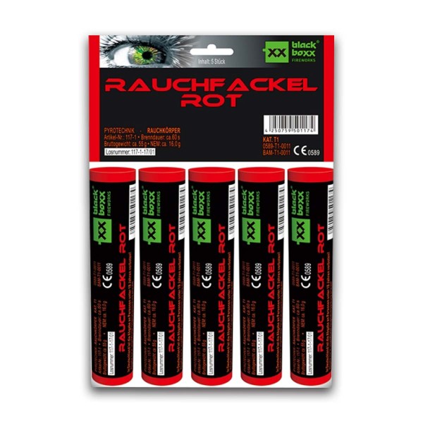 Rauchfackel rot 5er- Pack Bühnenfeuerwerk Rauch Blackboxx Fireworks