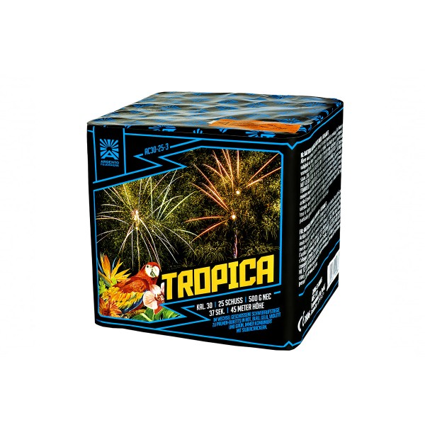 Feuerwerksbatterie Argento Tropica von Funke Feuerwerk