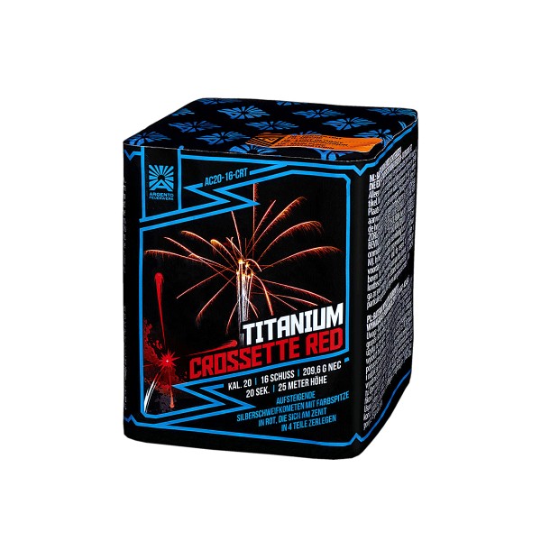 Argento Titanium Crossette Red Feuerwerksbatterie mit hochwertigen Effekten