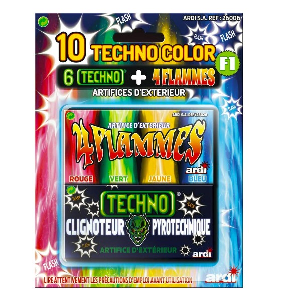 10 Techno Color Blister von Vulcan Feuerwerk online im Feuerwerksshop bestellen