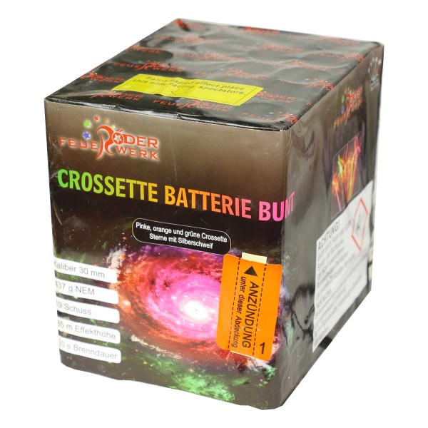 Crossette Batterie bunt Batteriefeuerwerk Röder Feuerwerk