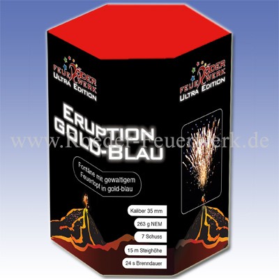 Eruption Gold-Blau Batteriefeuerwerk Röder Feuerwerk