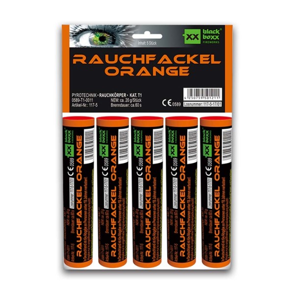 Rauchfackel orange 5er- Pack Bühnenfeuerwerk Rauch Blackboxx Fireworks